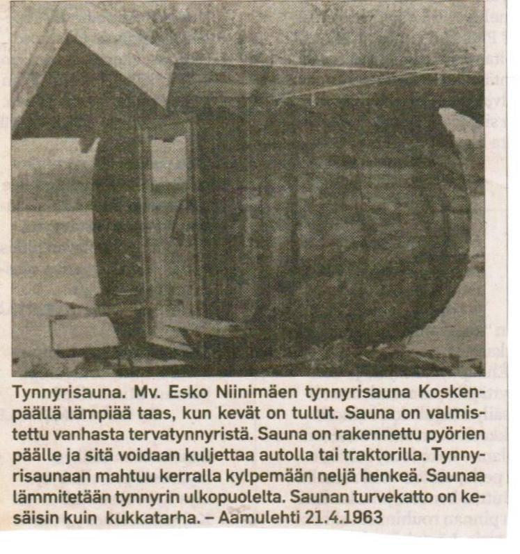Maailman ensimmäinen tynnyrisauna